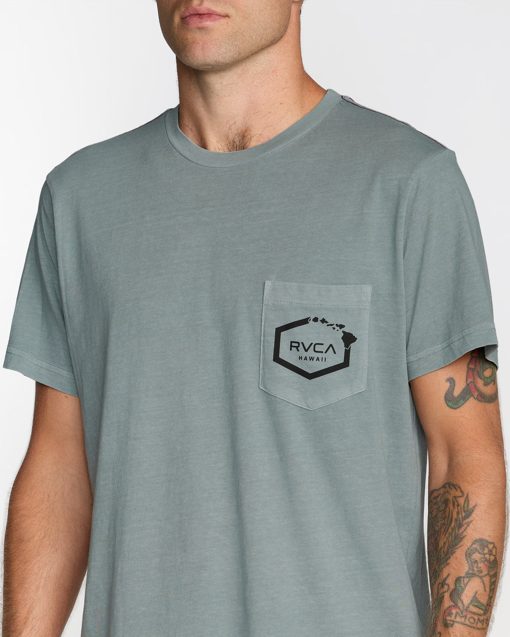 Island Hex Pocket Short Sleeve Tee - Lead