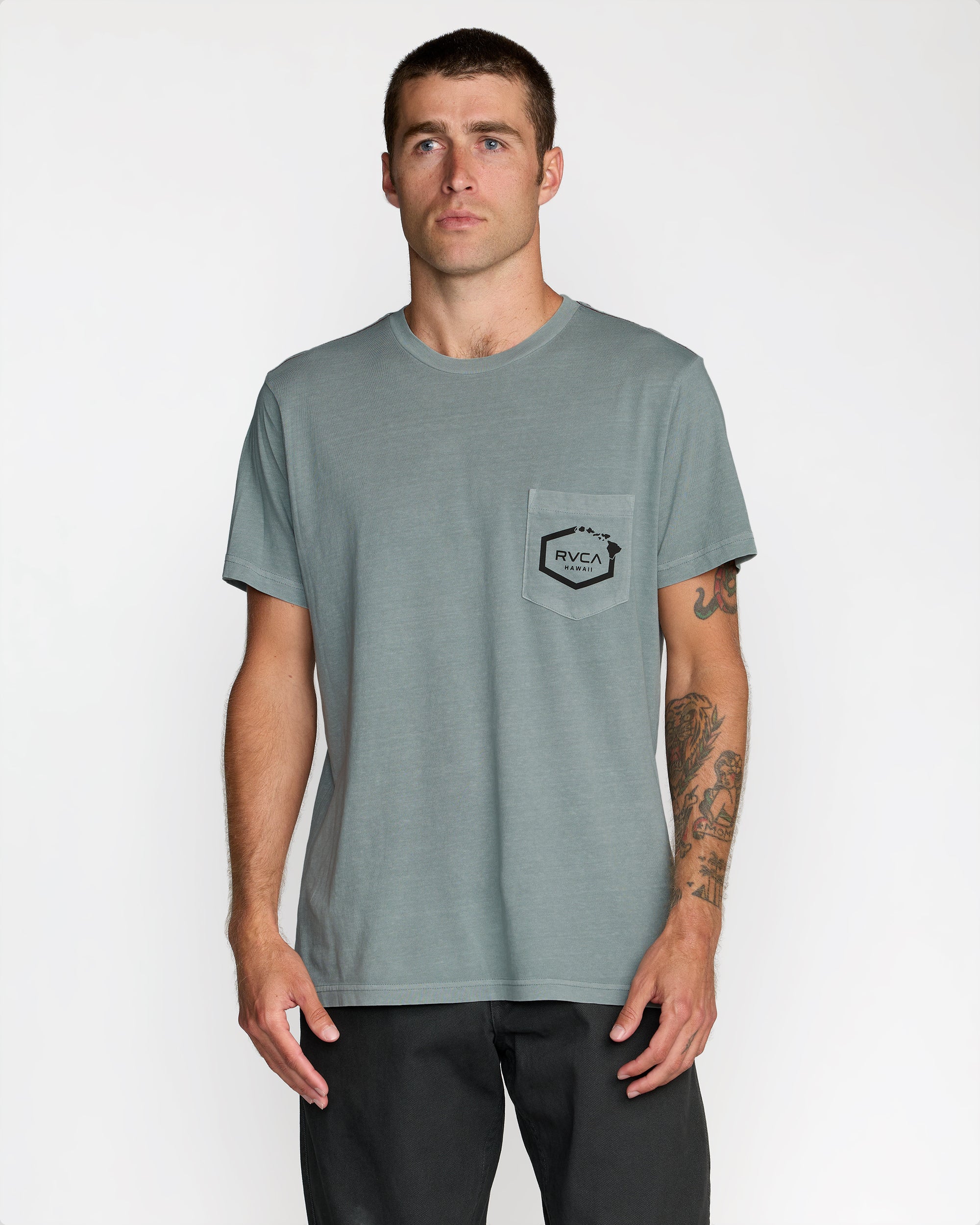 Island Hex Pocket Short Sleeve Tee - Lead