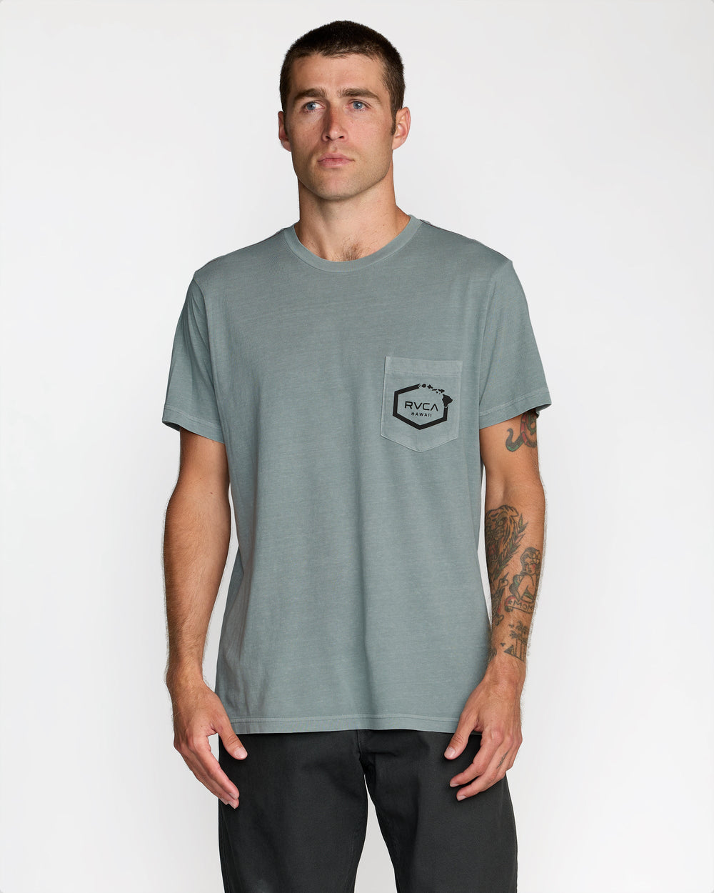 Island Hex Pocket Short Sleeve Tee - Lead