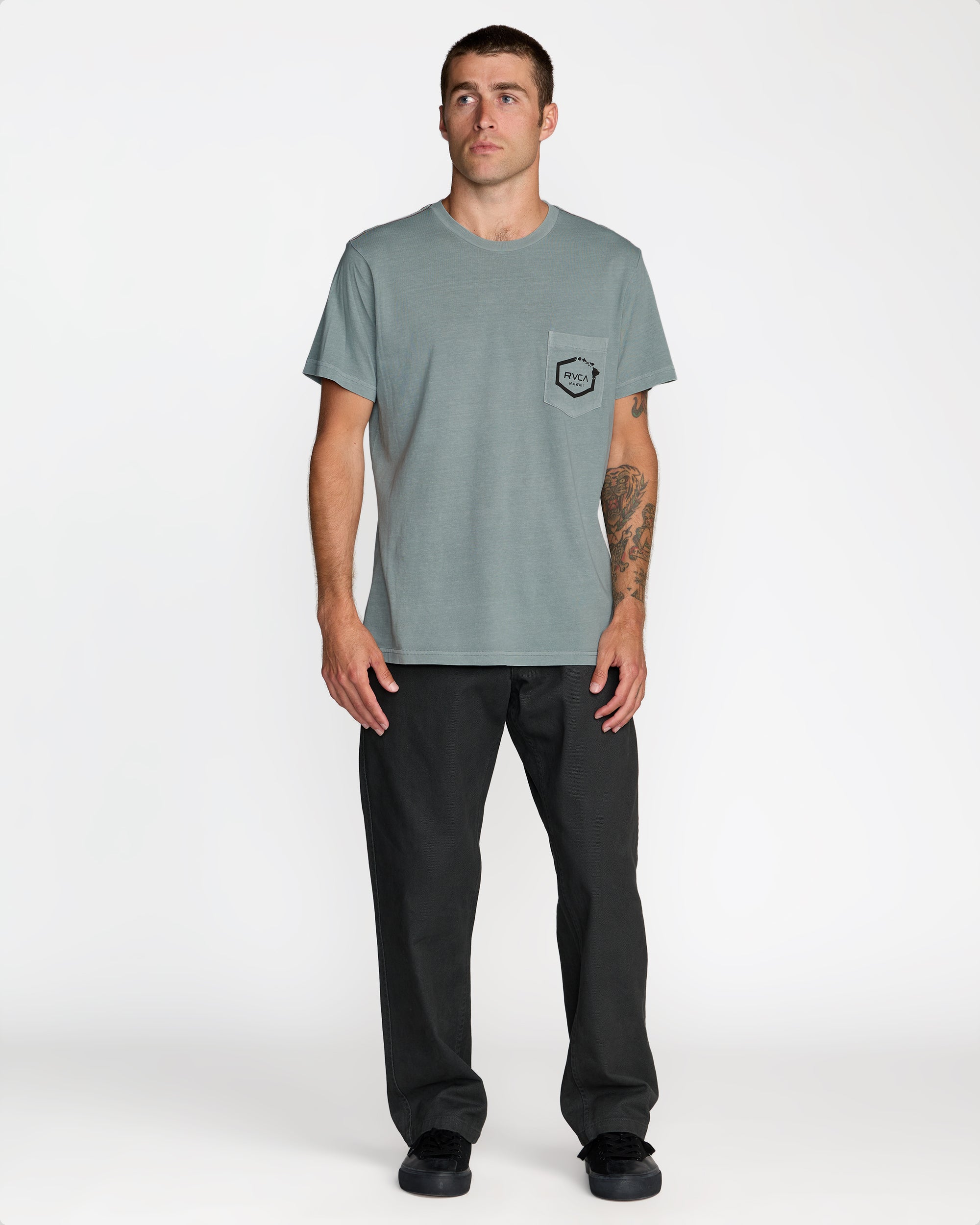 Island Hex Pocket Short Sleeve Tee - Lead