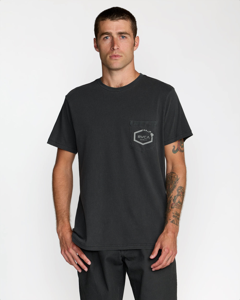 Island Hex Pocket Short Sleeve Tee - Pirate Black
